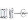 JewelryPalace 1ct Orecchini a Bottone Donna Argento 925 con Creato Moissanite, Piercing Orecchini a Lobo con Pietra a Taglio Smeraldo, Orecchini Solitario in Argento Set Gioielli Donna