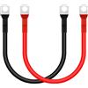 Ieron Set di 2 cavi per batteria, 15 cm, 2 AWG, 35 mm², cavo per batteria da 12 V con terminali ad anello M10, ideale per collegamento a terra per batterie solari, moto, auto