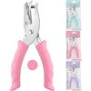 NEBURORA Perforatrice, Rosa Singolo Perforatrice in Metallo con Impugnatura Morbida per Etichette Artigianali Fai da Te Abbigliamento Biglietto Scrapbook Strumento, 3 Colori Opzioni