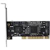 Jectse Scheda Controller PCI, PCI a 4 Porte SATA Interne Chipset Sil3114 da 1,5 Gbps, Scheda di Espansione Interna Controller Raid PCI SATA a 4 Porte per Scheda Controller Raid
