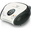 Lenco SCD-24 SCD24 - Lettore CD per bambini - Radio CD - Sistema stereo - Boombox - Sintonizzatore radio FM - Memoria traccia - 2 x 1,5 W RMS Potenza - Alimentazione da rete e batteria - Bianco