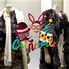 kina UVC0004 Vetrofania per Carnevale su PVC Trasparente - Misure 50x40 cm - Decorazioni adesive per Vetrine di Negozi