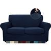 MAXIJIN Copridivano elasticizzato a 2 Posti con 2 Copricuscini, Copridivano antiscivolo a due posti con Copricuscino Separato per animali domestici, cani (2 Posto, Blu Navy)