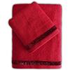 Cieffepi Home Collections LAME' - Set Spugna Natalizio 2 Asciugamani (Viso + Ospite) (Rosso)
