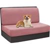 SYLC 2 Pezzi Stretch Jacquard Copricuscini Per Dinette RV Carovana Coprire La Panchina Del Sedile Del Camper Con Copertura Dello Schienale (Rosa,1 Coppia)