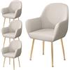 XGANGM Fodera per Sedia da Pranzo con Braccioli Elasticizzato 2/4/6 Pezzi Coprisedia Elegante con Schienale Velluto Poltroncina Fodera Soggiorno Copertura Sedia da Scrivania,B,4PCS