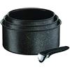 Tefal l6719012 St Ingenio 5 Authentic Non-Stick induzione Set di 3 pentole e 1 Manico Alluminio Nero 28.5 x 22.5 x 11.5 cm