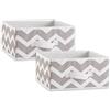 DII - Contenitori in tessuto per vivai, uffici e organizzazione domestica, realizzati per adattarsi a organizzatori cubi standard (28,9 x 28,9 x 14 cm) Chevron Gray - Set di 2