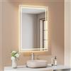 EMKE Specchio da bagno con illuminazione, 50 x 70 cm, specchio LED bagno, luce bianca calda 3000 K specchio da parete con illuminazione, orizzontale/verticale, IP44 economico in energia