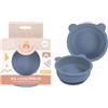 DORON & CHARLIE - Ciotola a ventosa - Pasto per bambini - 056761 - Blu - Silicone - 350 ml - Compatibile con microonde - Lavabile in lavatrice - Facile da pulire - Piatto per bambini - Da 4 mesi