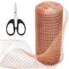 GUOSIYAO Rete In Rame Lumache Maglia Di Rame A Doppio Strato 12,7 cm x 6 m Rete Di Rame Rotolo Tagliabile Con Le Forbici Rete Rame Anti Insetti Roditori Per Giardino Controllo Dei Parassiti (127mm x 6m)