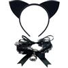 YUYWWAN Accessori Costume Gatto Carnevale, Nero Gatto Cosplay Costumi Set, Carino Elegante Catwoman Accessori per Bambini Adulti Carnevale Giochi di Ruolo Accessori (Nero-D)