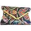 Purple Possum® Pochette blu navy raso floreale donna grande rosa viola senape giallo verde fiori prom borsa matrimonio, Blu navy, blu, blu scuro, blu navy, Large