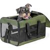 Conlun Trasportino per cane a parete morbida, Grande borsa per gatti con guinzaglio di sicurezza, Trasporto per gatti grandi e cani medi fino a 9 kg, Borsa pieghevole per cuccioli -Verde,L
