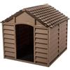 OPIROS Cuccia Per Cani In Polipropilene Dog Kennel Facile Da Montare (Marrone/Beige, Media - Piccola)