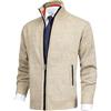 Mobanna Maglione Uomo Lana Giacca Cardigan - Sweaters Maniche Lunghe Giubbotto Calda Cappotti Slim Fit Scollo A V Maglia Con Zip Morbido Cerniera Stand Collare E Tasca Manica Lunga Outdoor