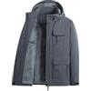 Generic giacca da trekking da uomo impermeabile foderato in pile trench cappotto con cappuccio caldo Full Zip con multi-tasca tinta unita manica lunga giacca a vento Outwear cappotto comodo giacca taglie