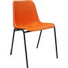 SEDIAOFFICE - Sedie Ufficio Senza Ruote, Sedia Scrivania Ergonomica, per Studio, Sala D'Attesa, Sala Riunioni e Conferenze, Comoda Sedia Ufficio Economica Impilabile Salvaspazio (Arancio)