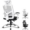 ALFORDSON Sedia da ufficio, sedia da scrivania, sedia ergonomica per computer in rete girevole, sedia a rotelle traspirante, supporto lordosi regolabile, max 180 kg, colore nero