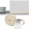LIHIQIYA Battiscopa Flessibile Autoadesivo Beige, 12M Battiscopa in PVC, Battiscopa Bianco, Battiscopa per Cucina Sigillante Impermeabile, Battiscopa Morbido Adesivo per Bagno, Battiscopa 50mmx20mm