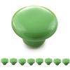 Ganzoo set da 8 pomelli per mobili in porcellana e ceramica verde, per armadi, cassetti e porte, design rotondo stile vintage shabby chic e antico, diametro 32mm, profondità 23mm, montaggio fino 18mm