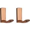 Flybath Ganci Appendiabiti Ottone Gancio Portasciugamani Bagno Cucina Ganci da Parete, Oro Rosa - 2 Pezzi