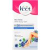 Veet Easy-Gel - Strisce di cera fredda, depilazione, corpo e gambe, pelle sensibile, 20 strisce di cera ciascuna, 4 salviette per finitura
