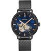 Pierre Lannier - Automatic watch Trio - Automatic movimento dell'orologio - Spessore della cassa: 13.55 mm - Larghezza della cassa: 42 mm - Acciaio inossidabile - Bleu - Noir - 5 ATM