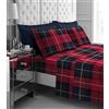 GC GAVENO CAVAILIA Set di 4 lenzuola in flanella per letto king size, 100% cotone spazzolato, lenzuolo con angoli con 2 federe, di facile manutenzione, lavabili in lavatrice