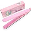 FILFEEL Piastra per capelli viaggio, 4 Colori 2 in 1 Mini Piastra per Capelli in Ceramica Tormalina Piastra Bellezza Ferro Piatto Friser Riscaldamento (Rosa)