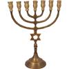 Autentica menorah in bronzo con stella di David 8,5" / 22 cm