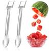 SHIQUAN Taglia Anguria,Watermelon Slicer Cutter,2 pz Taglia Melone a Fette,Forchetta Taglia Frutta,2 in 1 forchetta anguria affettatrice taglierina,Coltello Anguria In Acciaio Inox per Anguria,Frutta