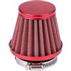 ETOPARS Rosso Filtro Aria Moto Universale Kit Filtro Aspirazione Aria | Moto 42mm 43mm 44mm Morsetto Fredda Induzione Filtro dell'Aria Cono Moto Scooter