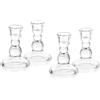 Glasseam Portacandele Di Vetro, Glasseam 4 Pezzi Chiaro Candela Stick Holder Set Bulk Decorativo Natale Candelieri Holder Per Tavolo Da Pranzo Centrotavola Per Cena Matrimonio Soggiorno