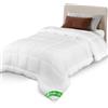 VOUNOT® Piumino Letto Una Piazza e Mezza 155x200 cm, Piumone Leggero 200 GSM per 4 Stagioni, Trapunta Estiva, 100% Microfibra, Bianco