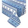 Tex family TOVAGLIA antimacchia RESINATA TORINO idrorepellente (Cm. 140x240 x12 persone, Grecia Mare marino Blu)