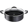 Lagostina Tempra, Casseruola Bassa 26 cm con Coperchio, Rivestimento in Titanium Antiaderente Antigraffio e Fondo in Acciaio Inox, Manici Rivettati, per Tutte le Fonti di Calore Inclusa Induzione
