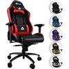 KLIM eSports - Sedia gaming rossa di Alta Qualità + Supporto Lombare e Cervicale + Reclinabile + Poltrona Gaming Ergonomica e Regolabile + Pelle Sintetica e Materiali Premium [NUOVA VERSIONE]