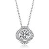 MomentWish Clover Collana, 1Ct Moissanite Punto Luce Collana per Donna Lucky Charm Regalo Festa della Mamma Argento 925 Simulato Idee Regalo Donna