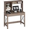 HOMCOM Scrivania per Computer Moderna con Ripiani Aperti, Scrivania con Libreria in Legno, Tavolo Porta PC per Computer, per Ufficio, Studio e Camera da Letto, 105x50x137.5cm, Marrone