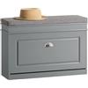 SoBuy Scarpiera Salvaspazio Slim con Seduta - Panca Scarpiera da Ingresso Contenitore in Legno, Mobile Scarpiera Ingresso per Scarpe, Regolabile, Grigio, L75*P24*A51 cm, FSR82-L-HG