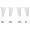Kukicu Piedini per Mobili Bianchi - Set di 4, Viti Incluse - Design Nordico, Piedini Inclinati - Colore Bianco Neutro - Gambe per Mobili DIY in Plastica ABS per Tavolini, Mobili, Armadi, etc (4 Pezzi)