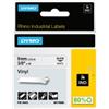 DYMO Nastro Rhino 18443 - 9 mm x 5,5 mt - vinile - permanente - nero-bianco - Dymo (unità vendita 1 pz.)