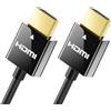 deleyCON 0,5m 4K HDMI 2.0 Slim (Piccolo e Flessibile HDMI) - 1080P 2160P UHD ARC HDR 3D per TV, Monitor, Proiettore, Laptop, Notebook, PC, Computer, PS4, PS5, XBOX - Nero