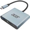 acer Adattatore USB C HDMI 4K con PD 100W, Adattatore Multiporta USB C HDMI, USB 3.0 5Gbps Compatibile per MacBook Pro, iPad Pro Air, iPhone 16 Plus Pro Max, S24 ecc.