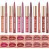 LOPHE Rossetto Liquido, 12 Pezzi Lucidalabbra Opaco con Matite per Labbra, Rossetto Kit a Lunga Durata Impermeabile, Set Regalo di Lucidalabbra per Donna, Altamente Pigmentati