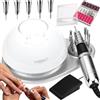 GASHIO® Fresa per unghie in gel | 68 W | Lima elettrica per unghie | Set manicure pedicure elettrico | Fresa per unghie con cavo | Fresa per unghie con pedale | Macchina per unghie | 50,000 giri/min