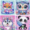 KiKiHong 4 Pezzi DIY Diamond Painting Kit Completo,Diamond Painting Animali,5D Diamond Painting Kit,Diamond Painting Art Decorazione Della Casa per Adulti e Bambini,15x15 cm