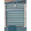 Corredocasa Completo Letto Lenzuola in Pile Coral Soffice Caldo Top QUALITA'- Set Sotto Sopra e Federe Fantasia Super Extra Morbido per un Caldo Inverno - Singolo, Azzurro Righe