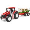 BRUDER 03453 ROADMAX TRATTORE CON BENNA E RIMORCHIO CON TRONCHI